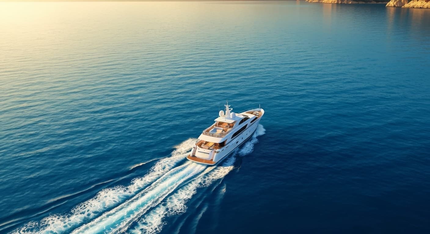 Yacht de luxe assuré naviguant au large des côtes françaises