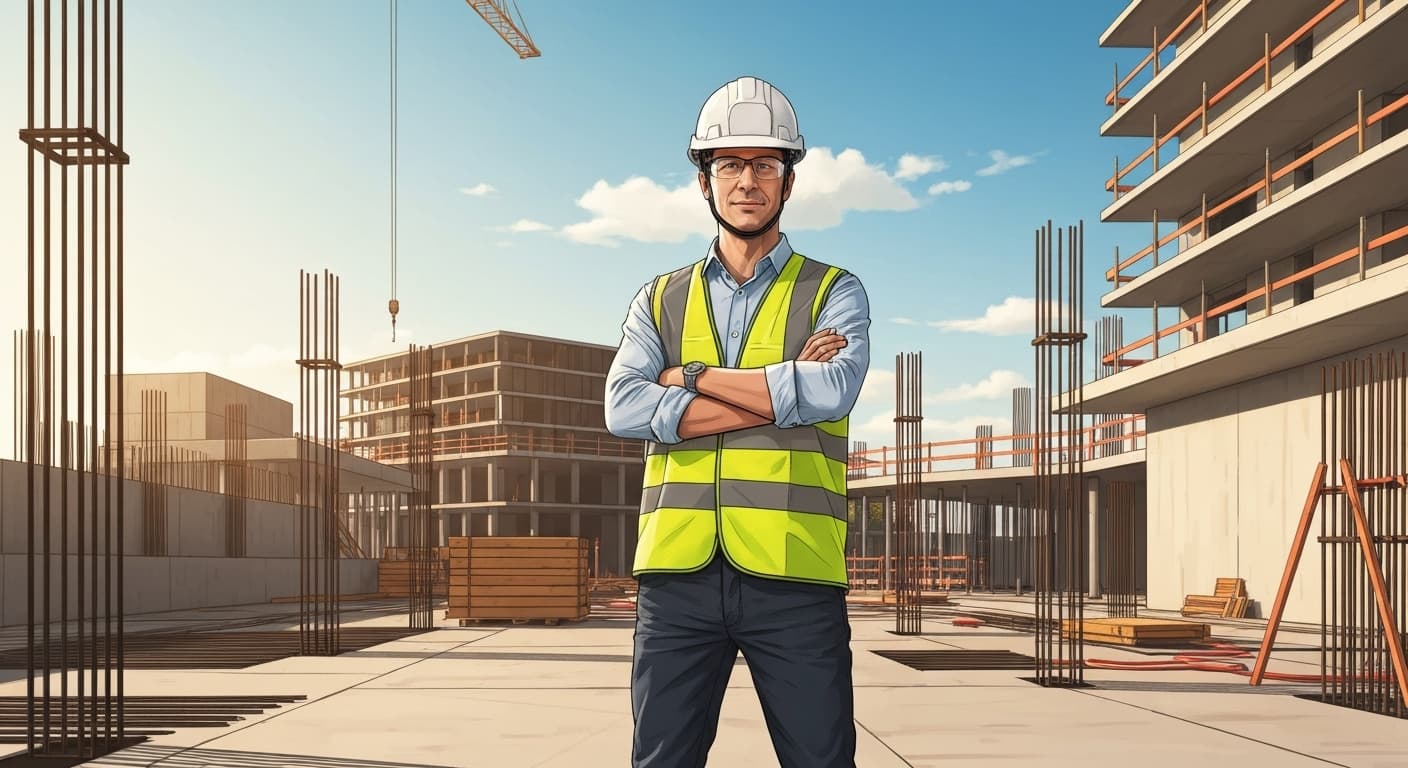 Architecte sur chantier sécurisé par une garantie décennale complète