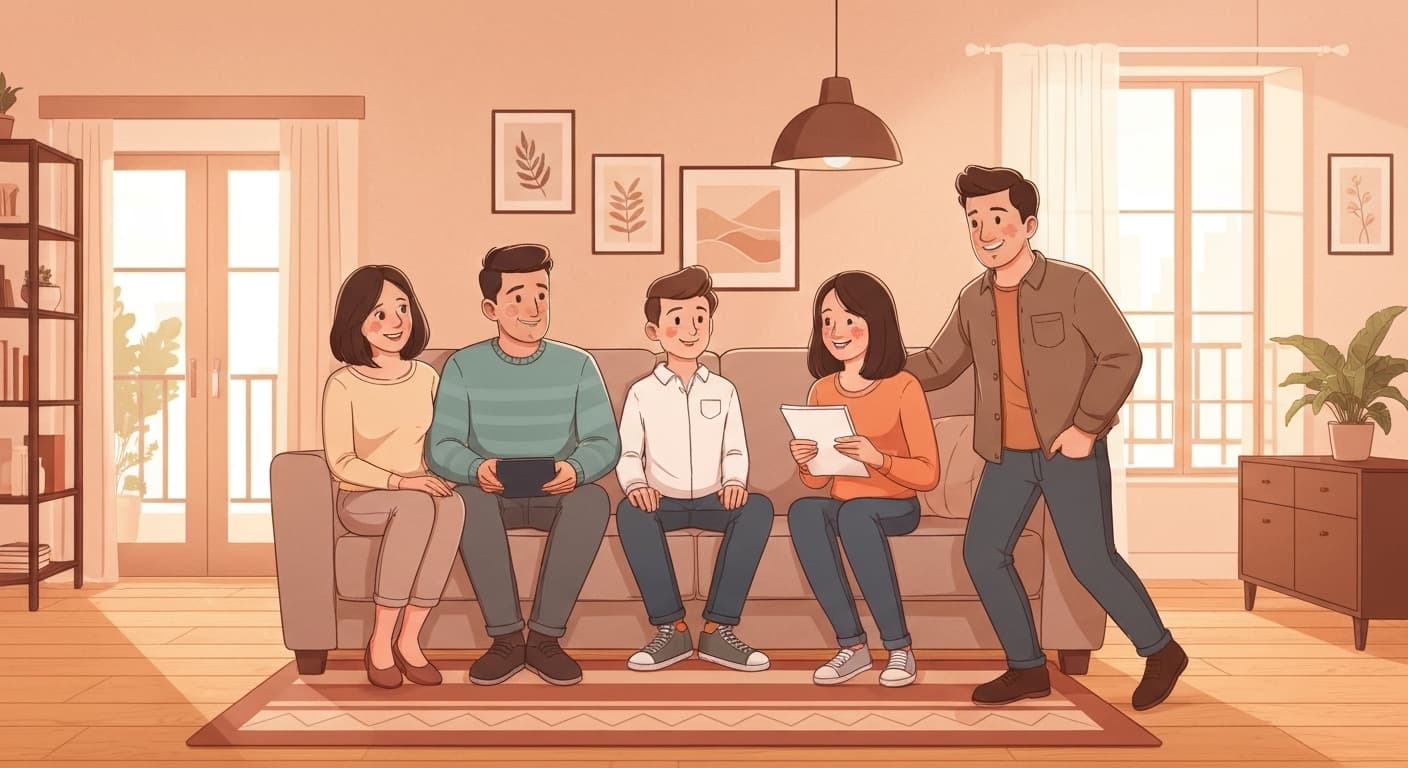 Famille française accompagnant un jeune conducteur lors de sa conduite accompagnée