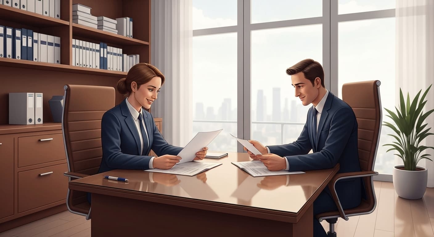 Propriétaire d'entreprise consultant un conseiller en assurance aviation