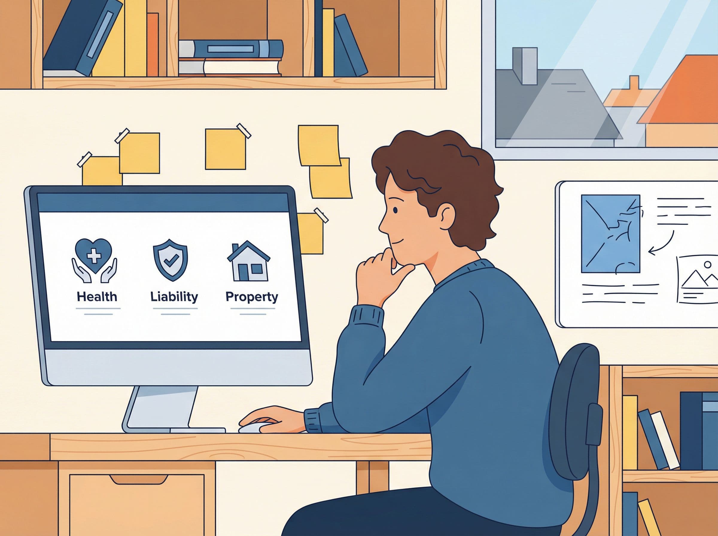 Illustration d'un micro-entrepreneur recevant son attestation d'assurance numérique sur tablette