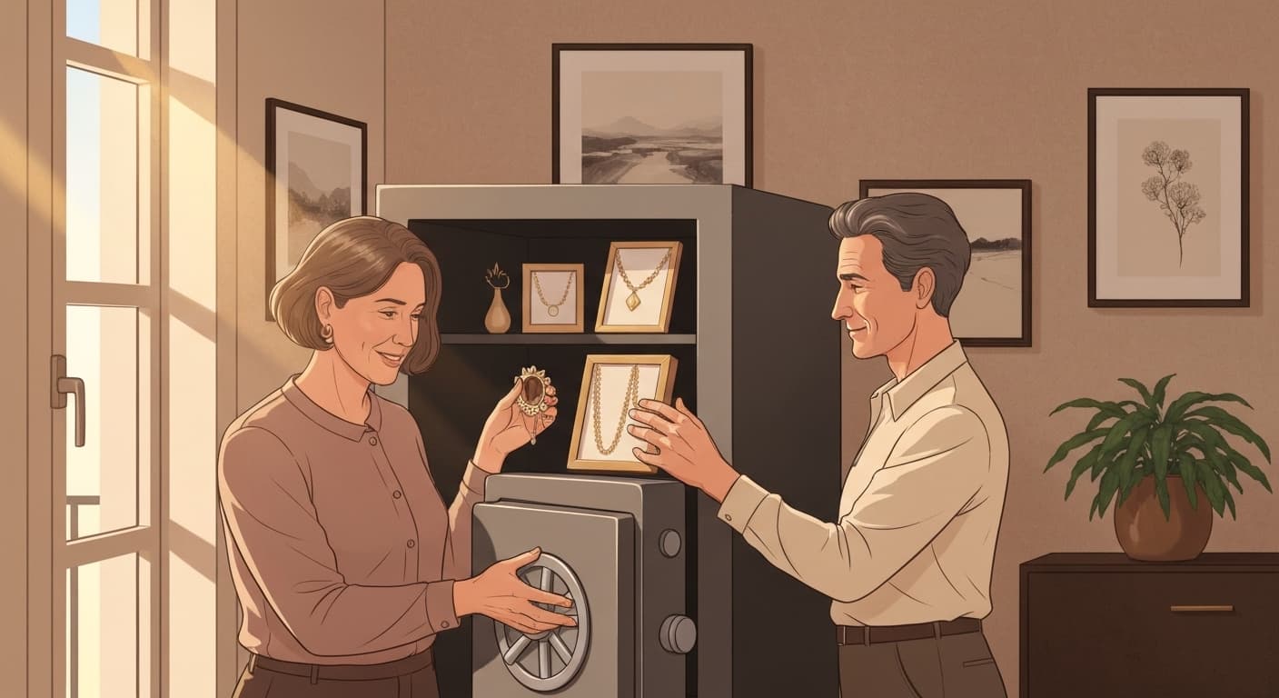 Couple français sécurisant leurs objets précieux à domicile
