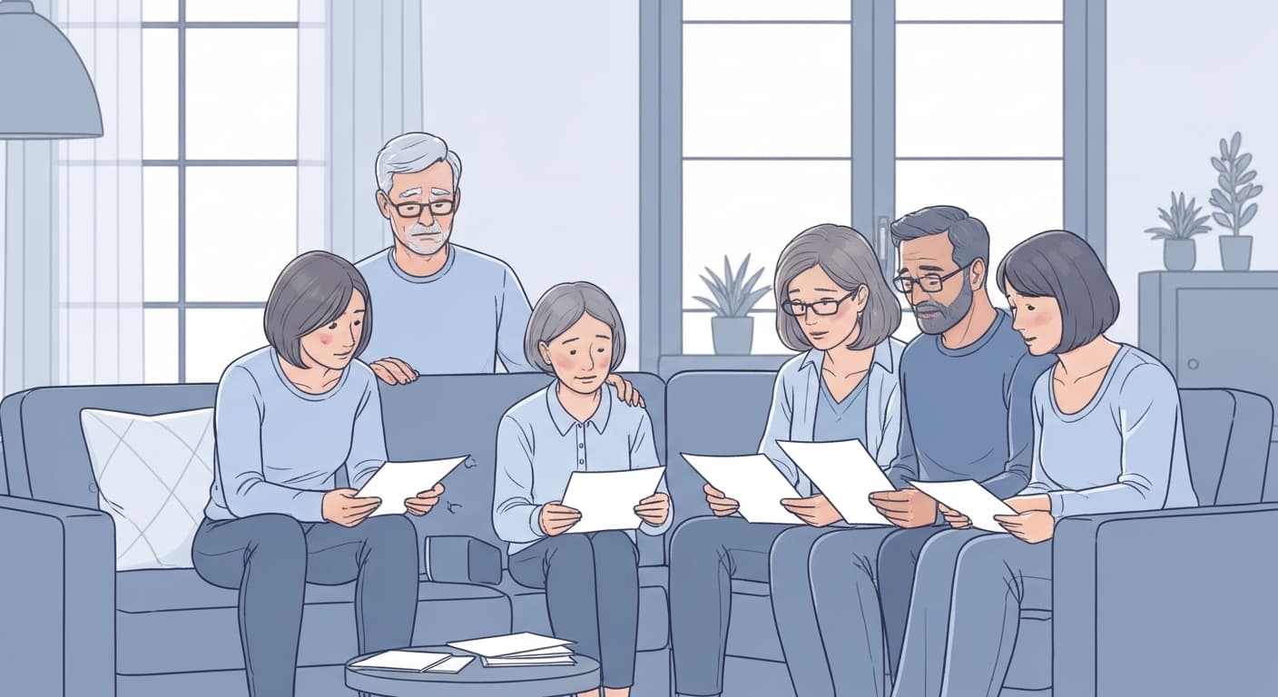Famille française soulagée grâce à l'assurance obsèques du défunt