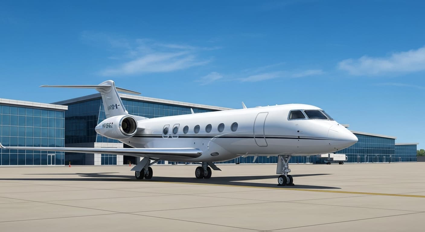 Gulfstream G700 stationné sur le tarmac d'un FBO premium
