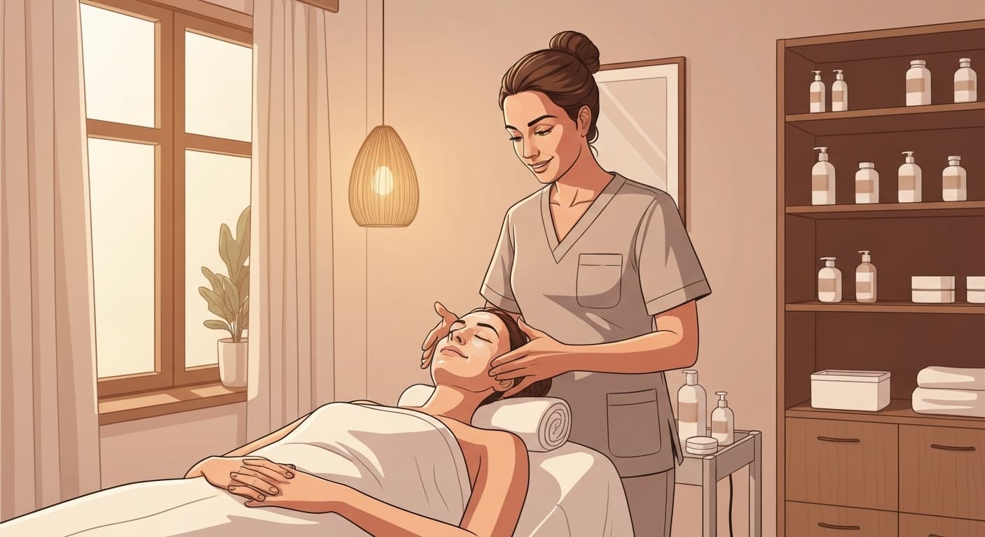 Esthéticienne française en soin dans un spa moderne