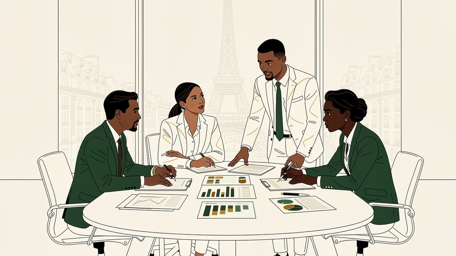 Équipe de gestion patrimoniale étudiant les rendements du litigation funding